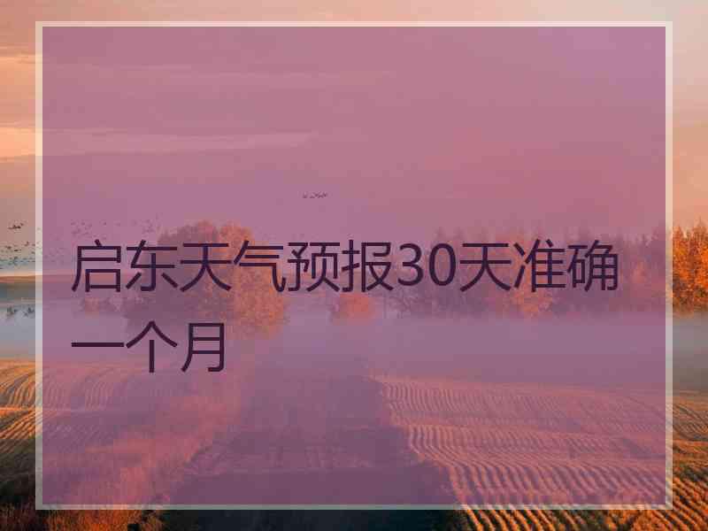 启东天气预报30天准确一个月