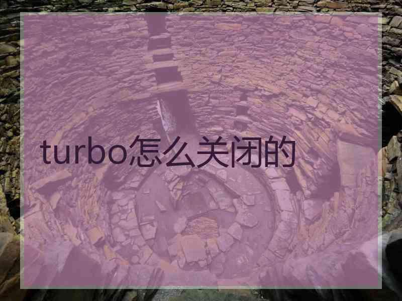 turbo怎么关闭的