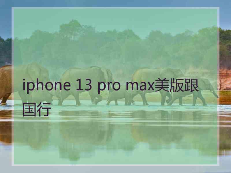 iphone 13 pro max美版跟国行