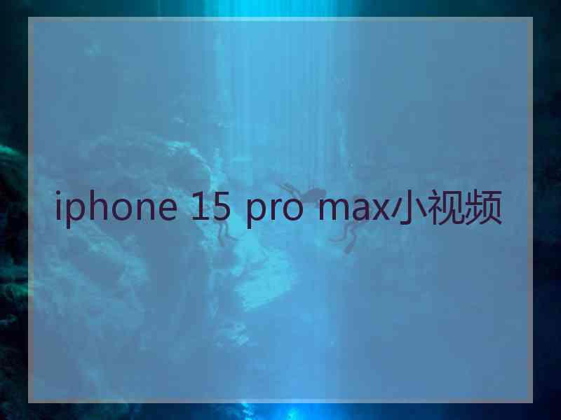 iphone 15 pro max小视频