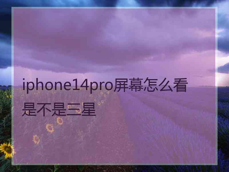 iphone14pro屏幕怎么看是不是三星