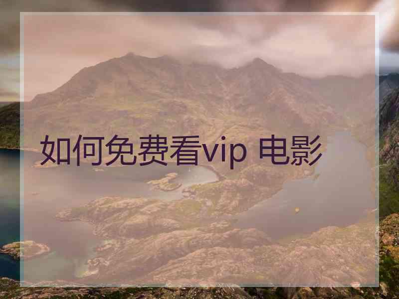 如何免费看vip 电影