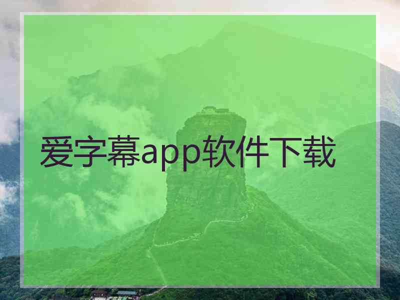 爱字幕app软件下载