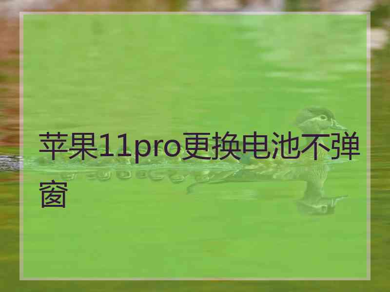 苹果11pro更换电池不弹窗