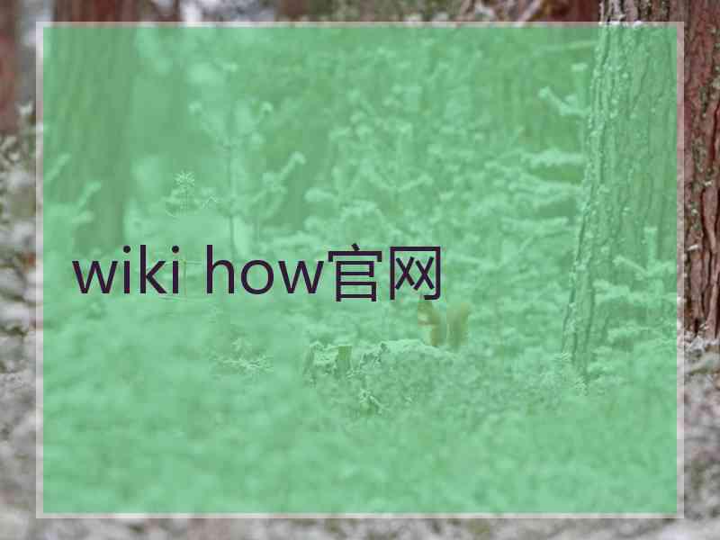 wiki how官网