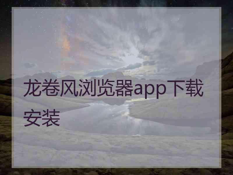 龙卷风浏览器app下载安装