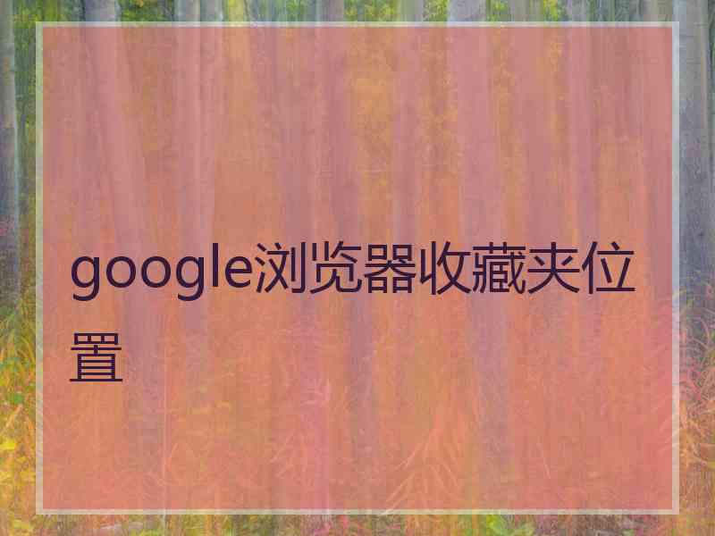 google浏览器收藏夹位置