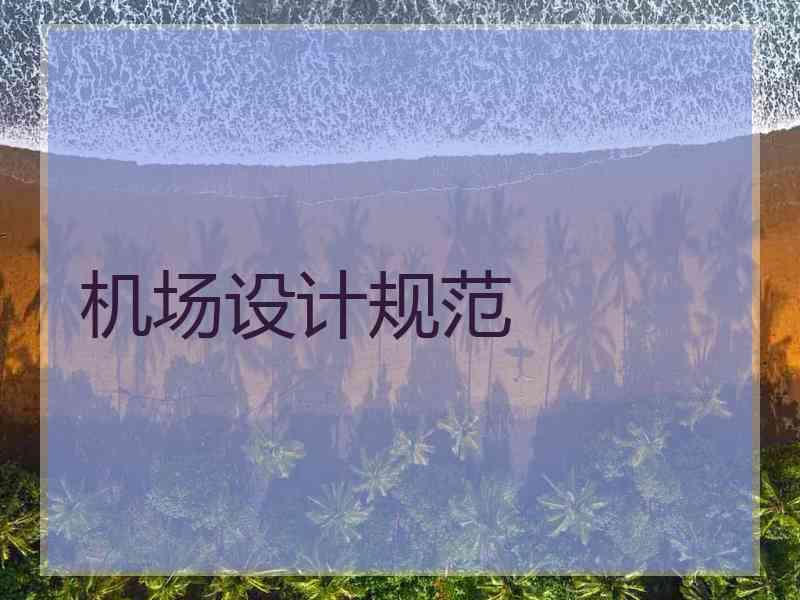 机场设计规范