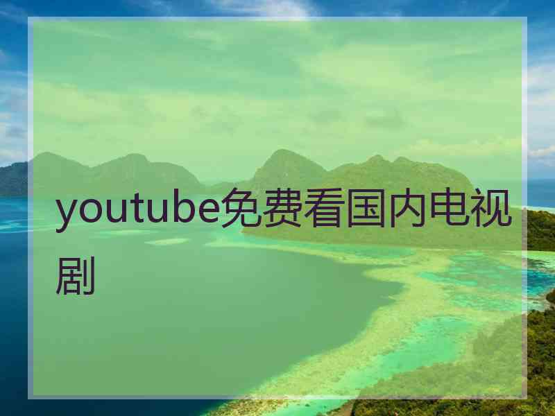 youtube免费看国内电视剧