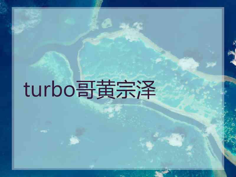 turbo哥黄宗泽