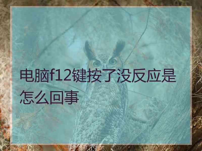 电脑f12键按了没反应是怎么回事