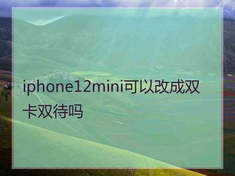 iphone12mini可以改成双卡双待吗