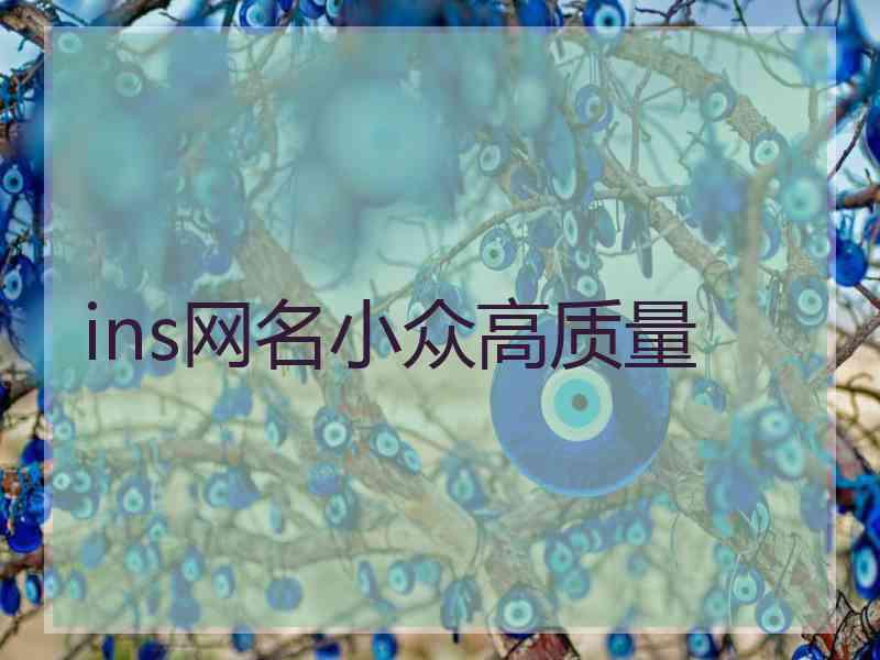 ins网名小众高质量