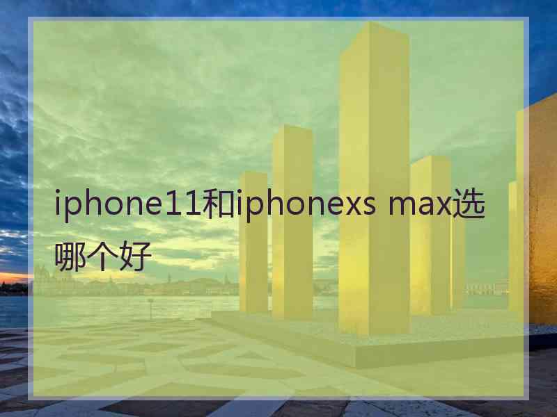 iphone11和iphonexs max选哪个好