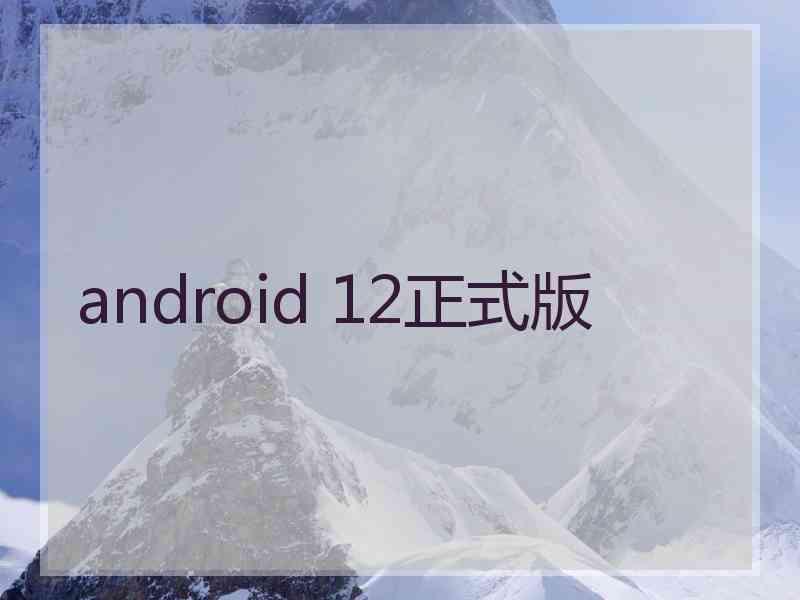 android 12正式版