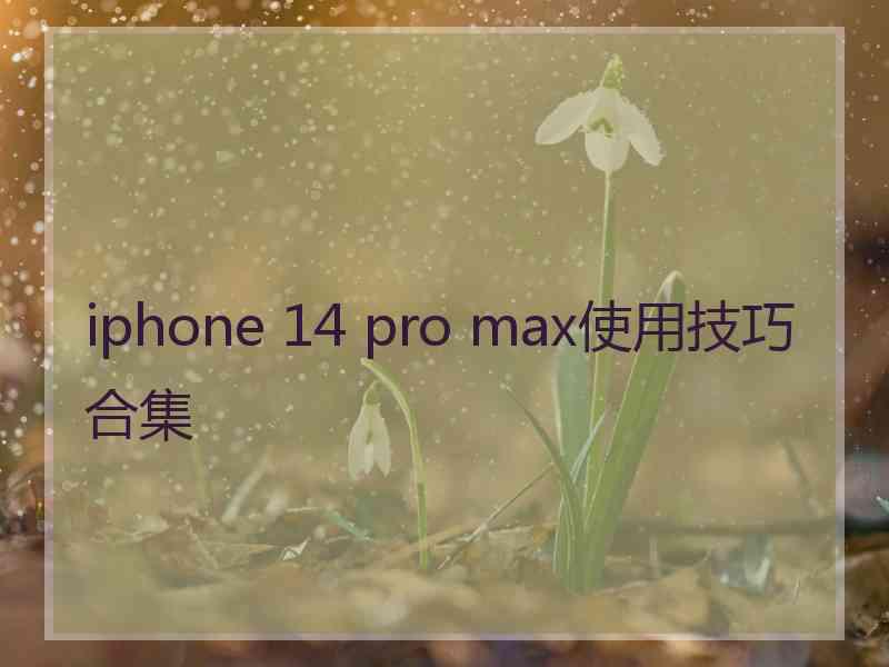 iphone 14 pro max使用技巧合集