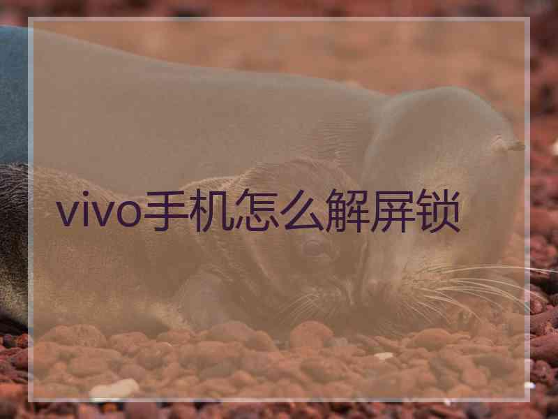 vivo手机怎么解屏锁