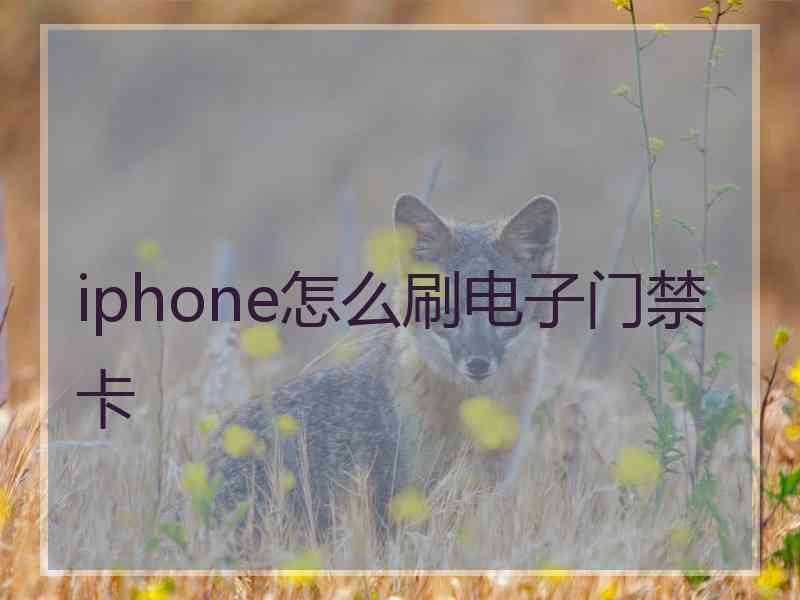 iphone怎么刷电子门禁卡