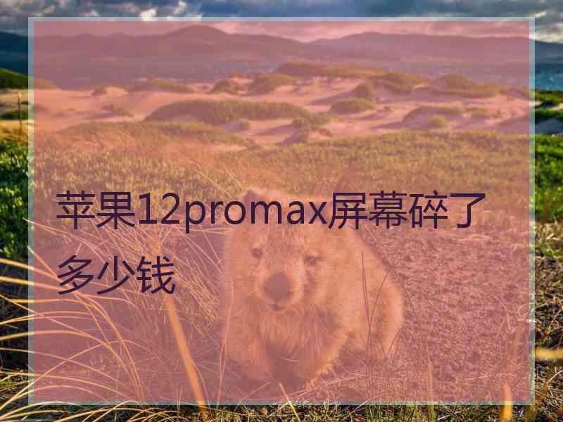 苹果12promax屏幕碎了多少钱