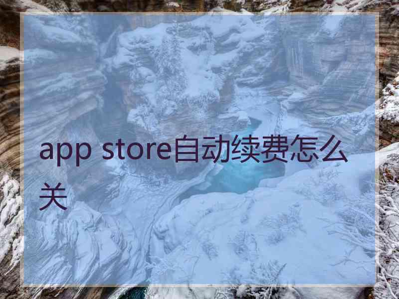 app store自动续费怎么关