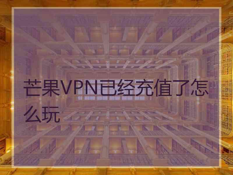 芒果VPN已经充值了怎么玩