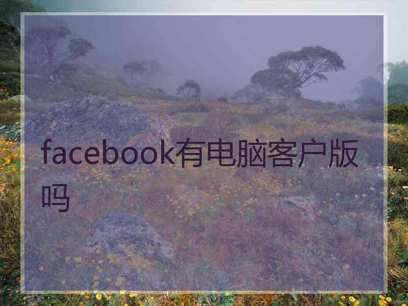 facebook有电脑客户版吗