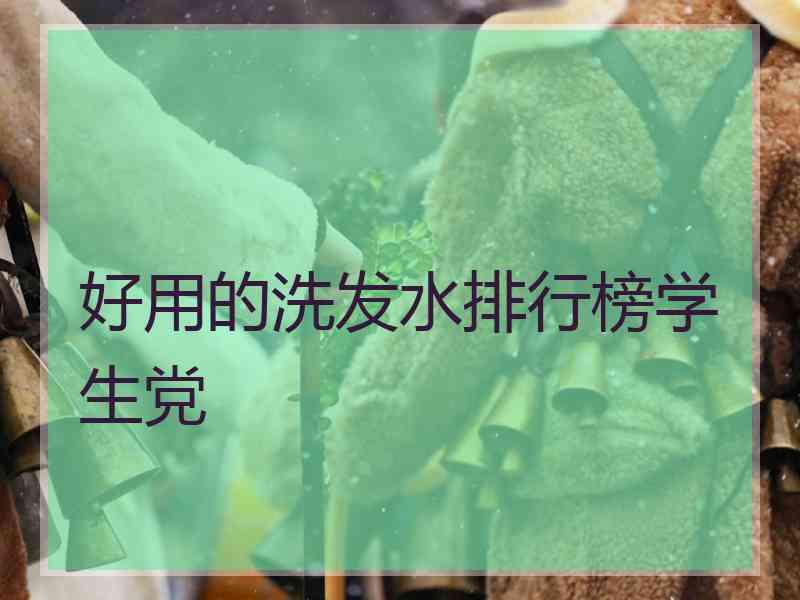 好用的洗发水排行榜学生党