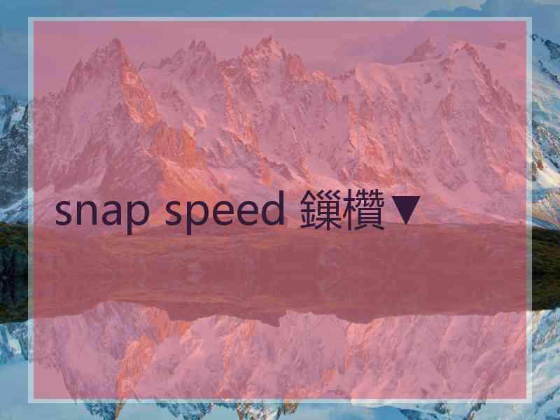 snap speed 鏁欑▼