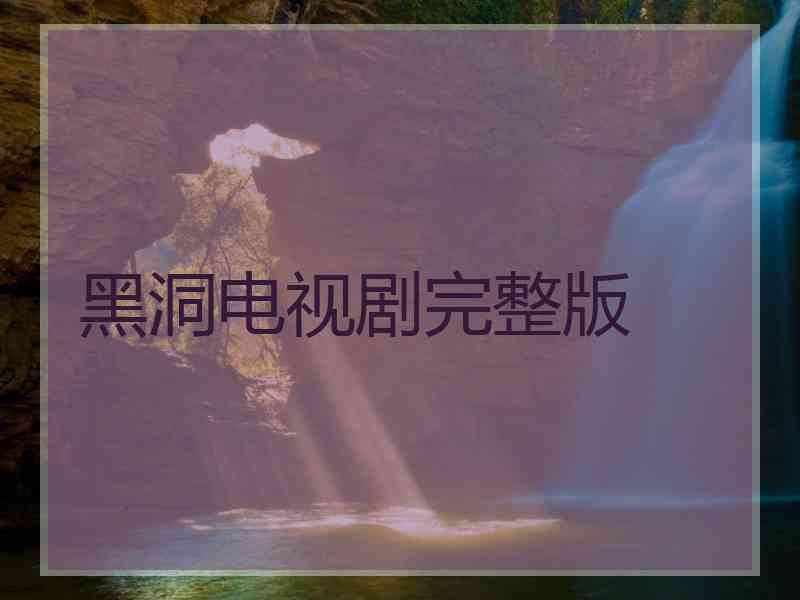 黑洞电视剧完整版