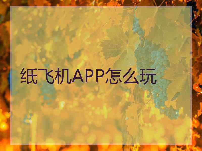 纸飞机APP怎么玩