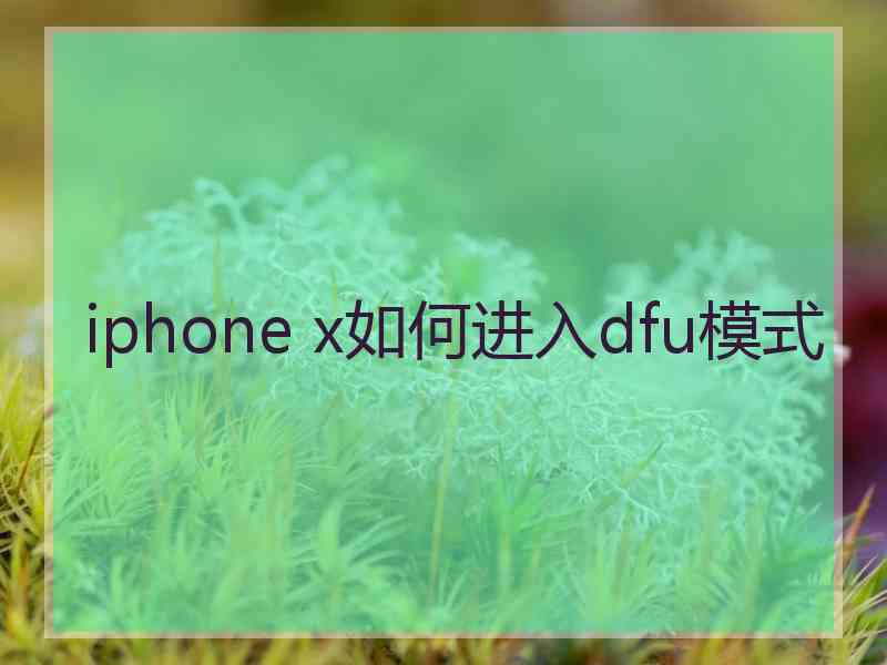 iphone x如何进入dfu模式