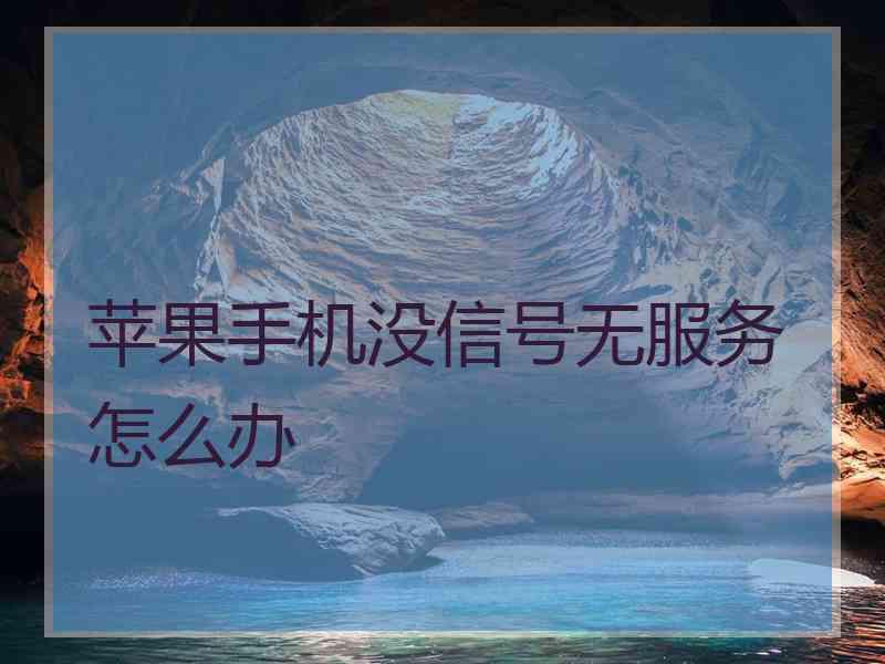 苹果手机没信号无服务怎么办