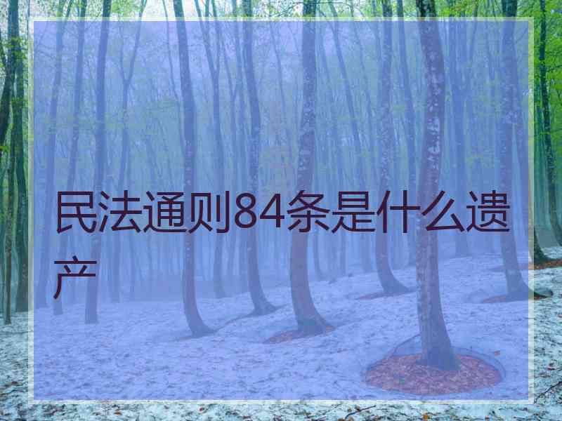 民法通则84条是什么遗产