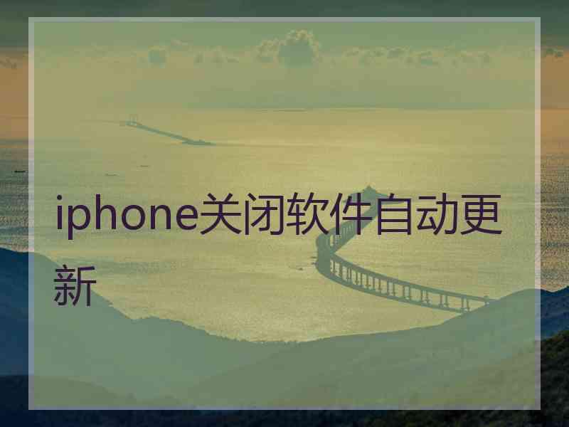 iphone关闭软件自动更新