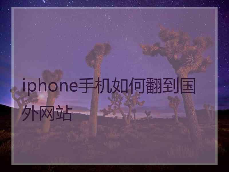 iphone手机如何翻到国外网站