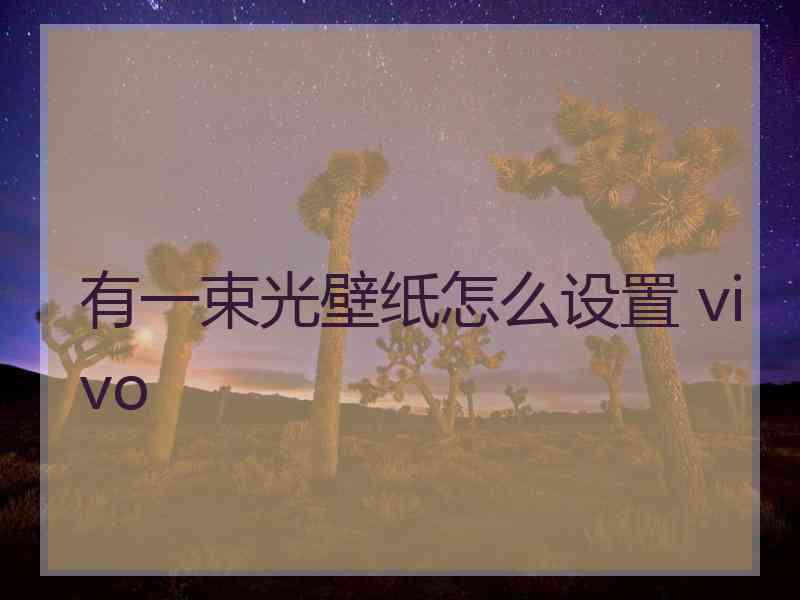 有一束光壁纸怎么设置 vivo