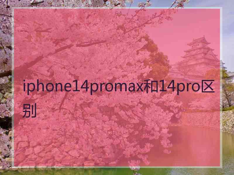 iphone14promax和14pro区别