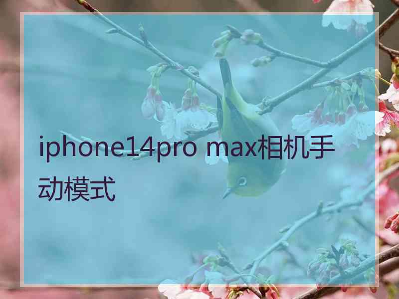 iphone14pro max相机手动模式