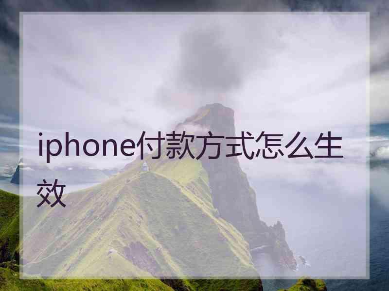 iphone付款方式怎么生效