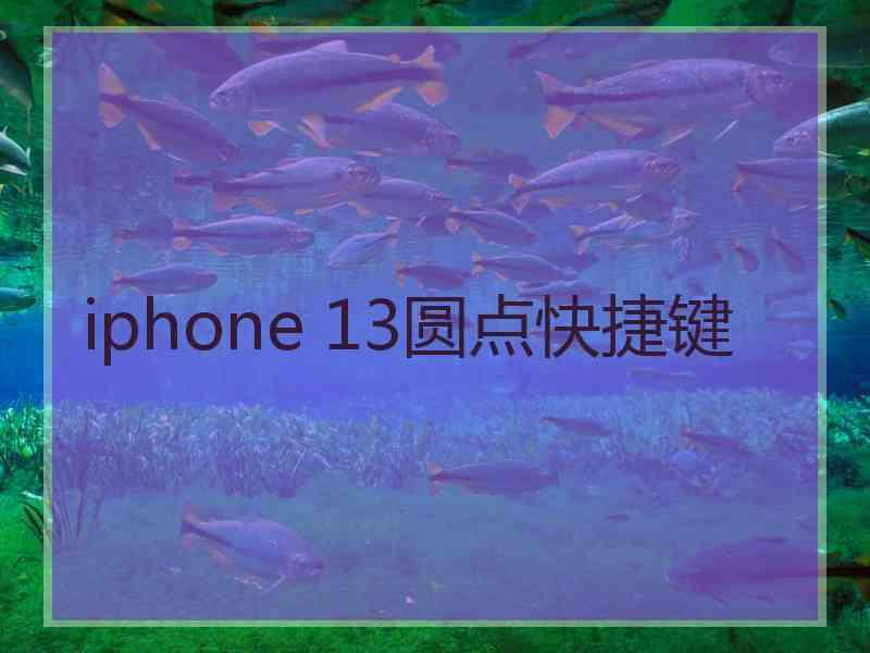 iphone 13圆点快捷键