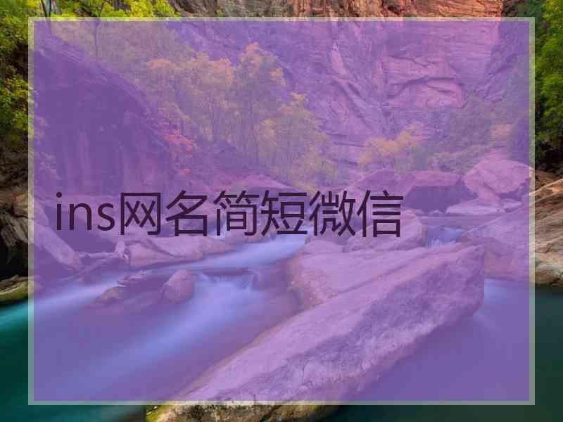 ins网名简短微信