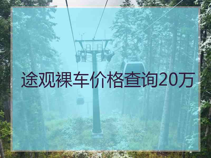 途观裸车价格查询20万