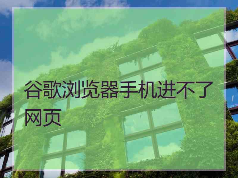 谷歌浏览器手机进不了网页