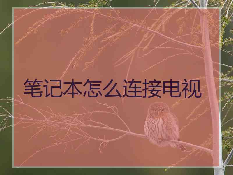 笔记本怎么连接电视