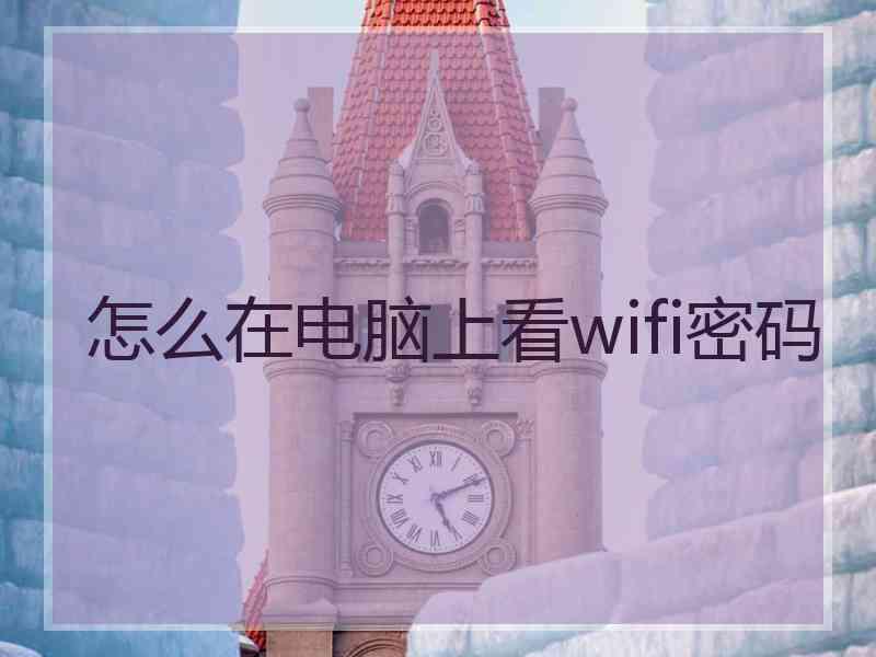 怎么在电脑上看wifi密码