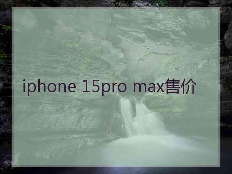 iphone 15pro max售价