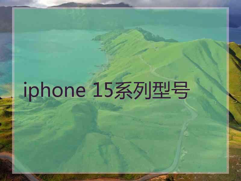 iphone 15系列型号