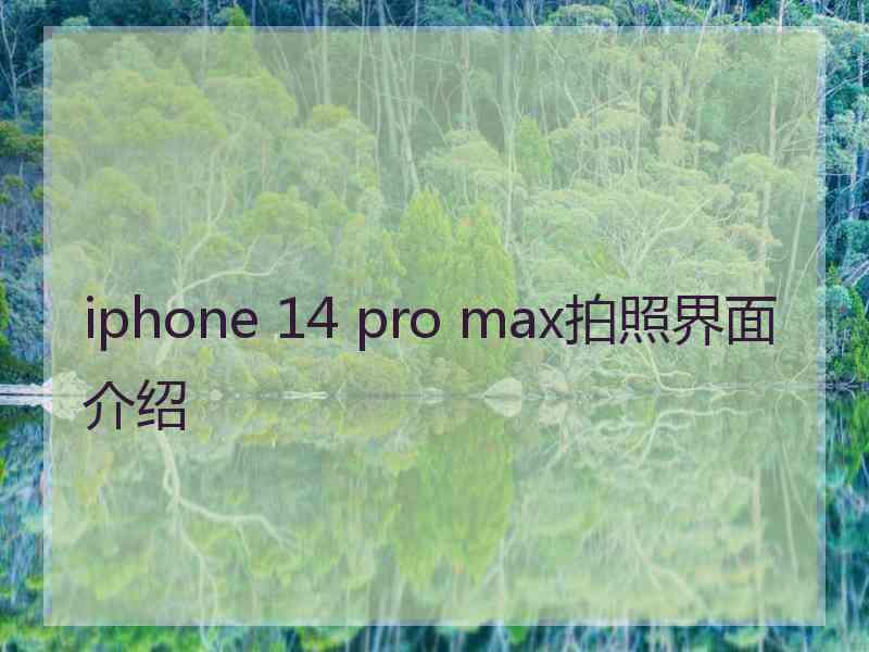 iphone 14 pro max拍照界面介绍