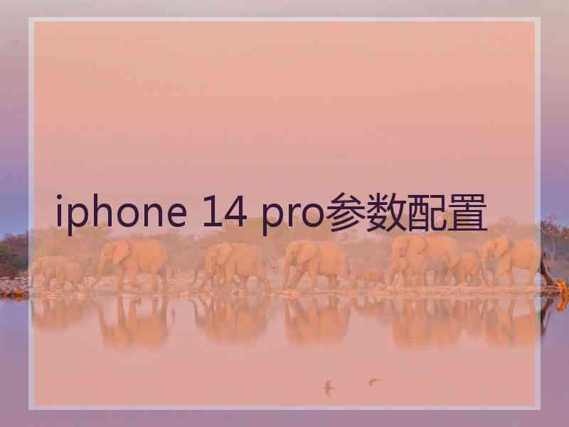 iphone 14 pro参数配置