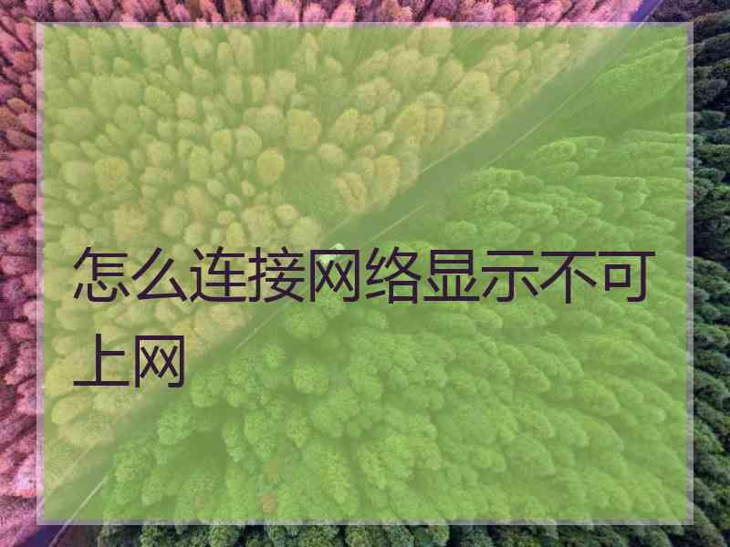 怎么连接网络显示不可上网